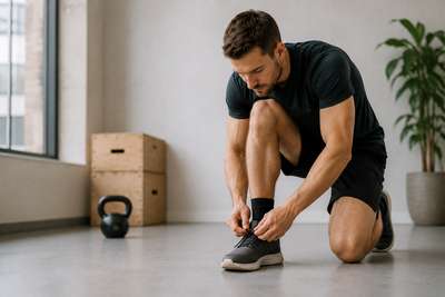 Sportif travaillant la qualité du mouvement